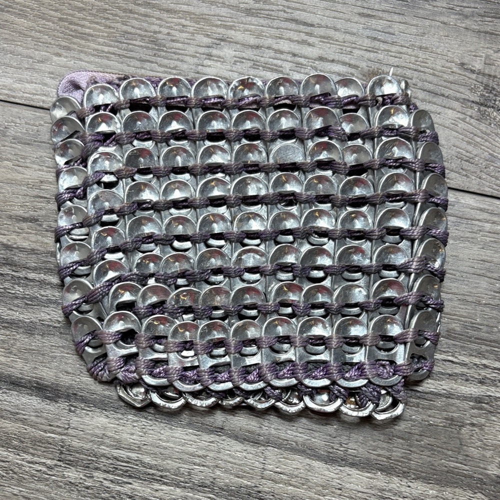 Silver and Purple Soda or Beer Pop Top Purse Fast Ship